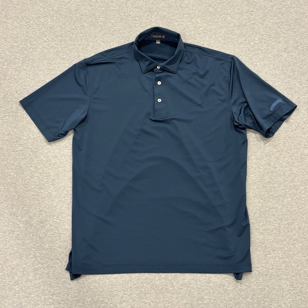 Peter Millar Summer Comfort Polo Men's Size L Teal Blue Smuckers Enbroidery